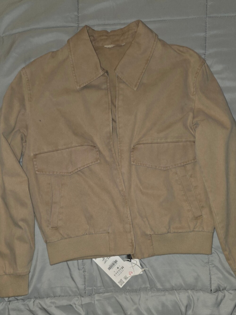 Zara Classic Khaki Zip-up Jacket